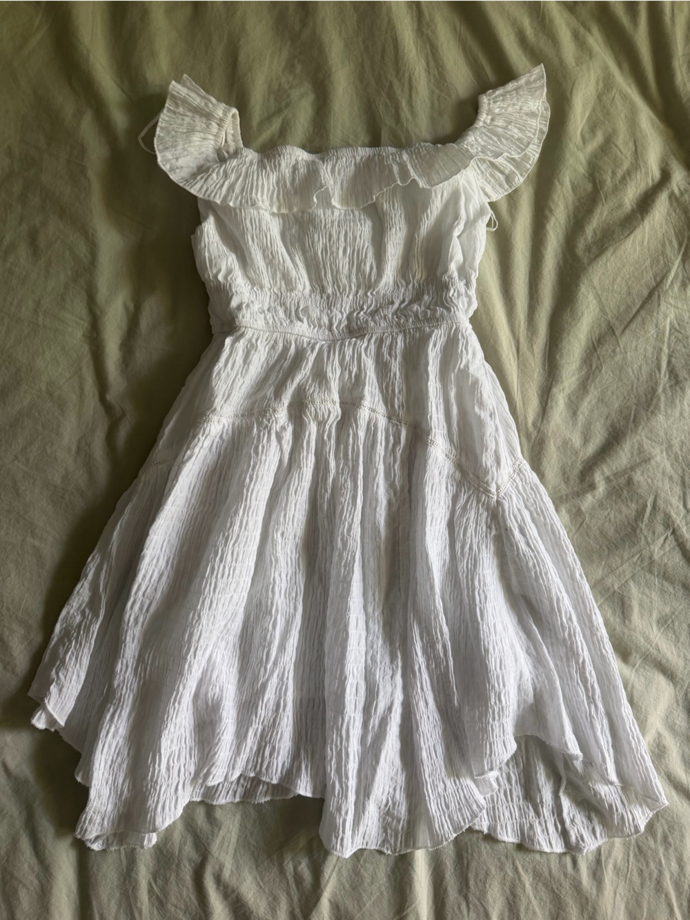 Urban Outfitters White Mini Ruffle Dress - Picture 7 of 7